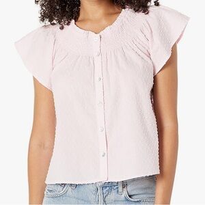 BB DAKOTA Top Fairy Dust Flutter Sleeve Pink Tulle New With Tags Women's Small